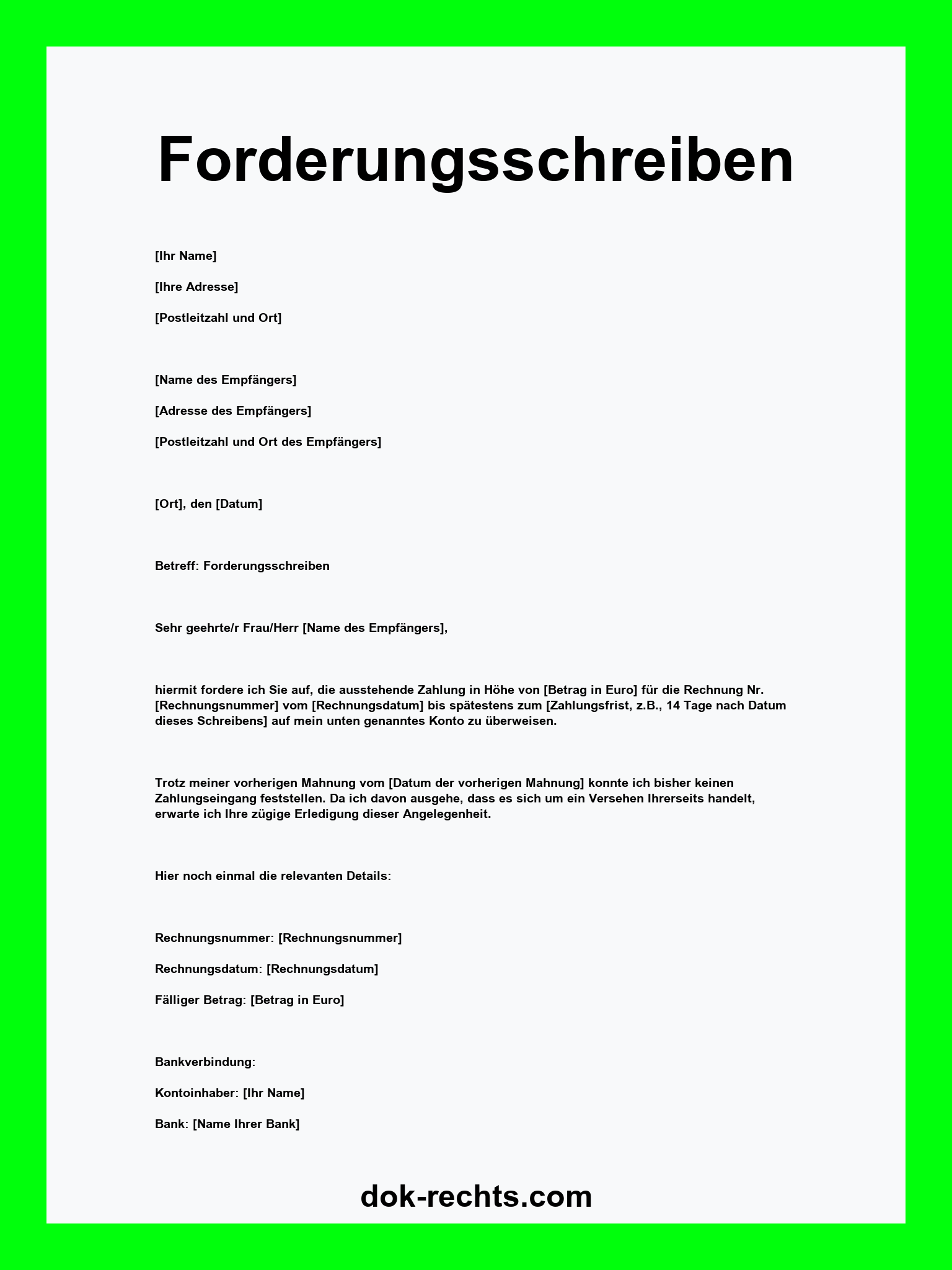 Forderungsschreiben