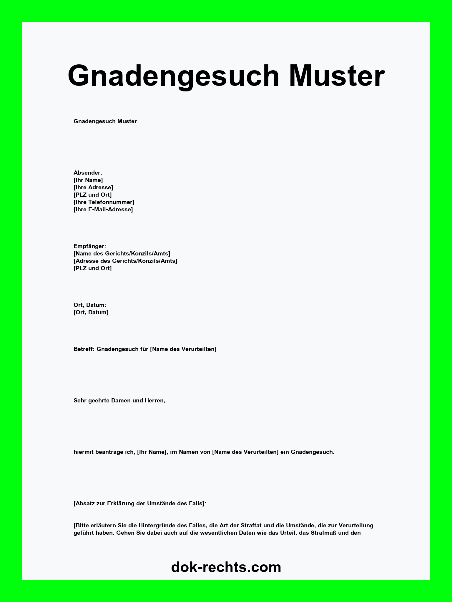 Gnadengesuch Muster